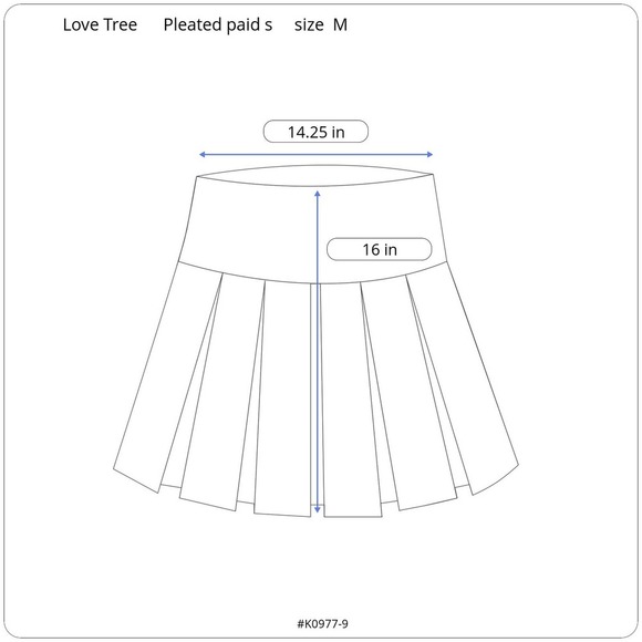 Love Tree Pleated paid skirt size M - Picture 7 of 7